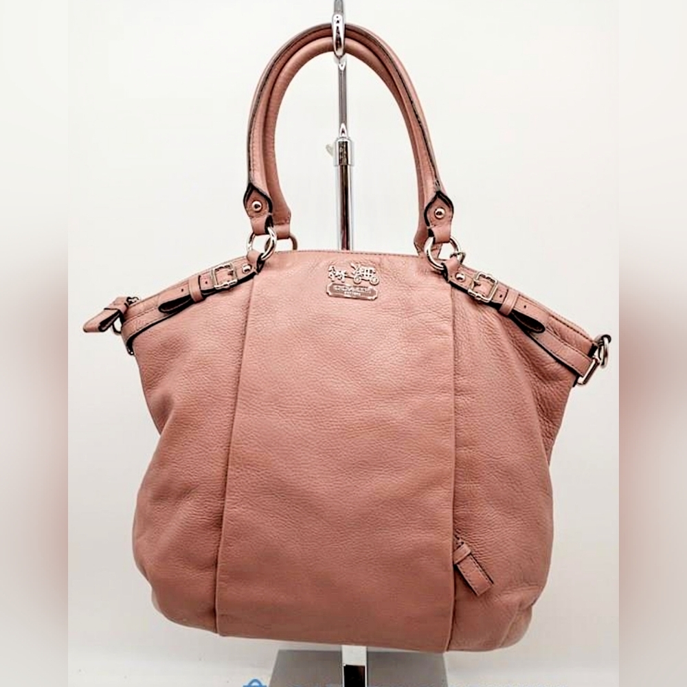 Coach Madison 'Lindsey' Pink Pebbles Satchel Shoulder Bag